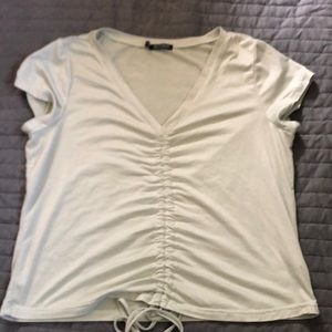 Women’s cinch front shirt. Sz M (small) light green